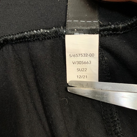 Athleta Black Wrap Front Lounge Yoga Sz Small Pants Draped Leg Slits Relaxed Fit - Picture 5 of 12